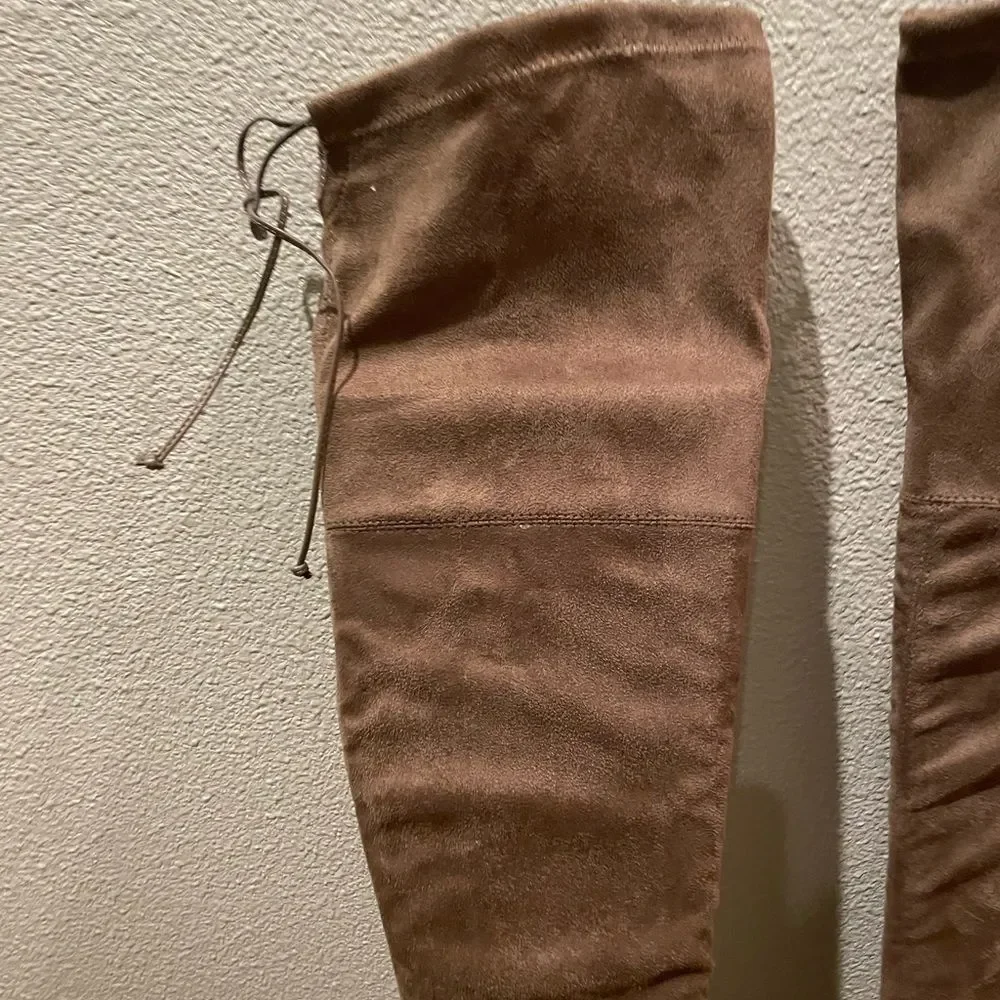 NO BRAND Brown/Tan Thigh High Women's Boots Size 5.5.